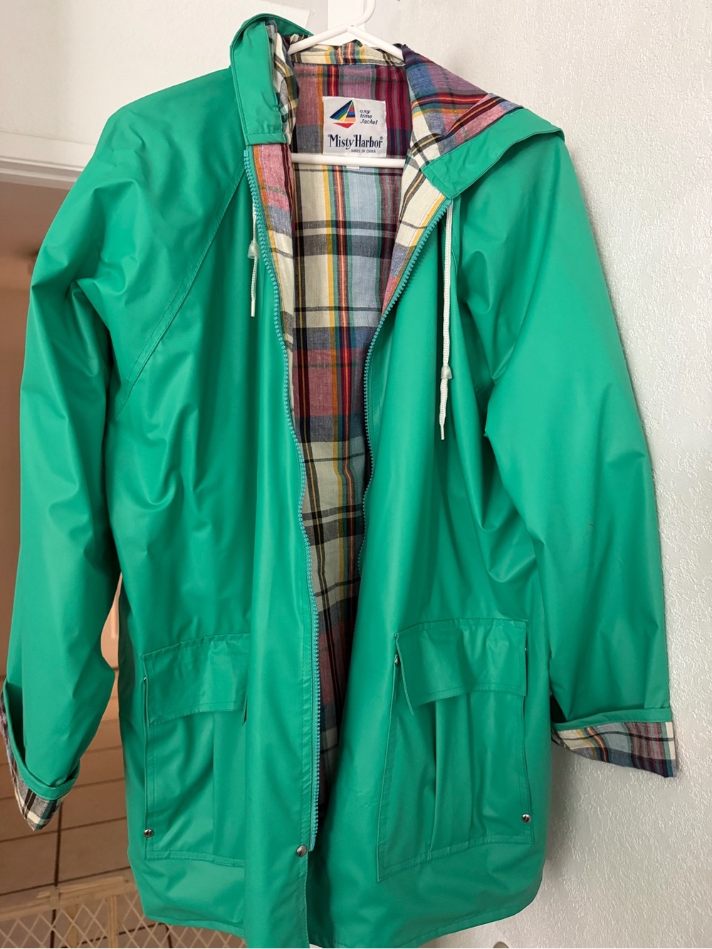 Women’s Teal Hooded Rain Jacket
